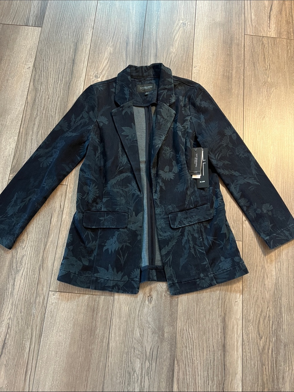 Liverpool Denim Floral Jacquard Blazer Jacket
